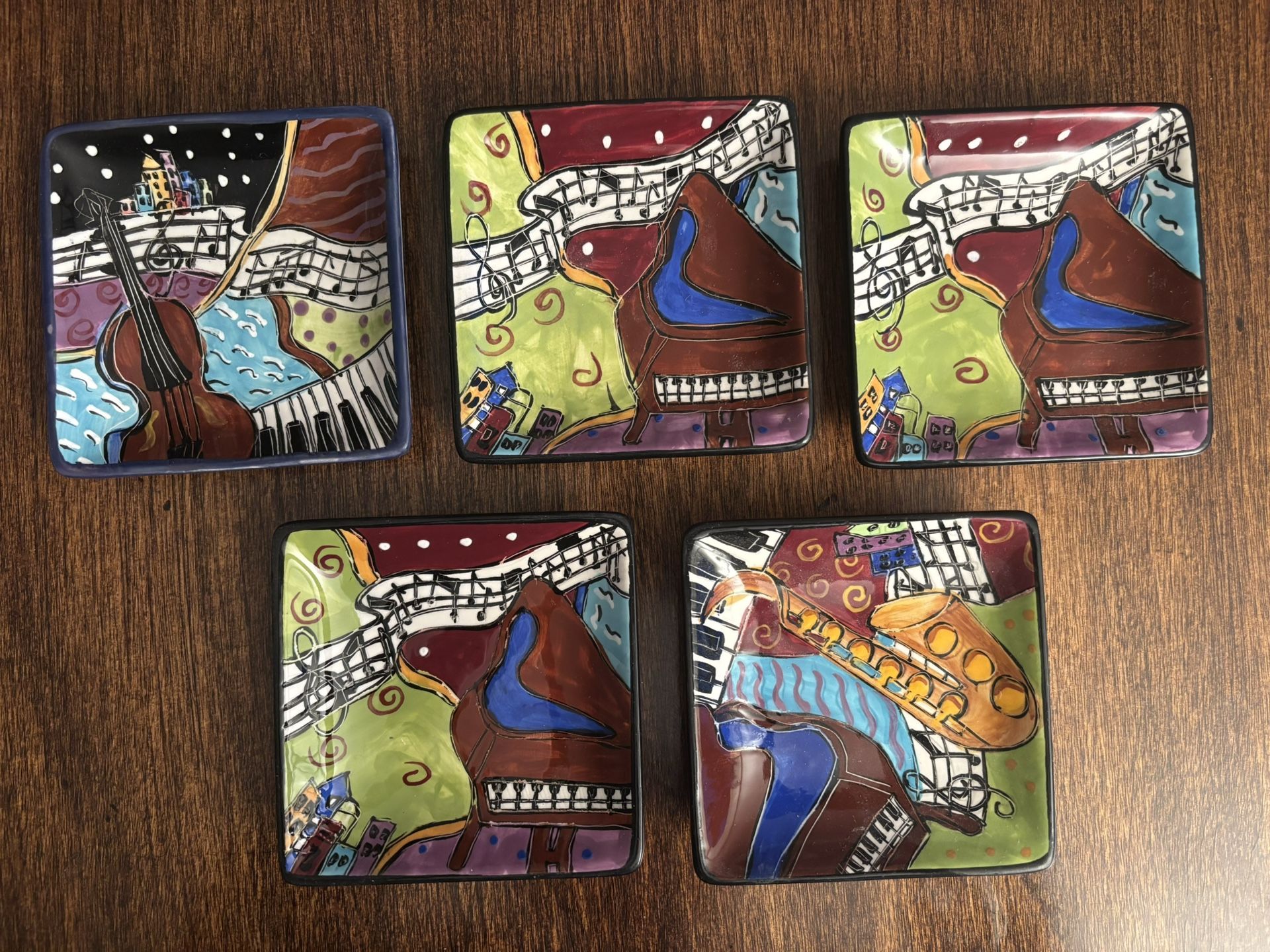 Vintage Square Dishes - Rhapsody Pottery Music Design
