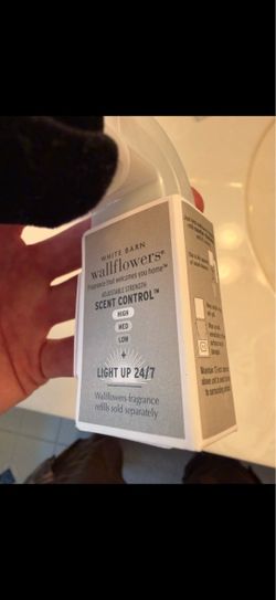 White barn Wallflowers. Plug in air freshener scent control light up 24/7 comes with 0.8oz refill bottle