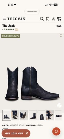 Tecovas The Jack Midnight Relic Lizard Boots Men size 12 D