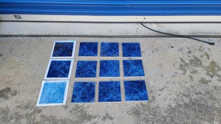 Lot Of 12 6" X 6" New/Unused High Gloss Pool Tile NPTpool Blue Seas Three Shades Of Aqua Blue Color