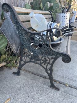 Vintage cast iron park bench
