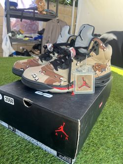 Supreme Jordan 5 Desert Camo Collab Shoes Size 11