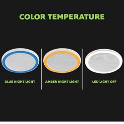 Homewerks 7130-16-BT Bathroom Fan with Color Changing LED Light and Bluetooth Speaker 110 CFM 1.5 Sones 4000K Cool White 1000 Lumens with Wall Switch