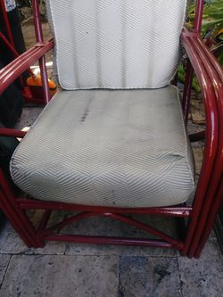 LARGE BAMBOO CHAIR WITH VERY THICK CUSHIONS /COVER W ZIPPER