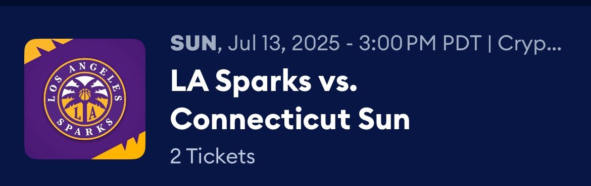 LA Sparks Vs Connecticut Sun
