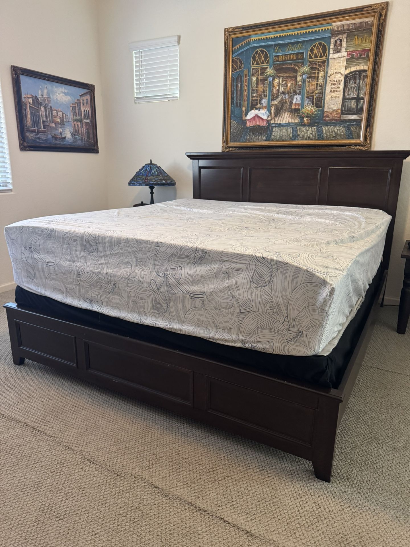 Cal king Bed Frame & Mattress