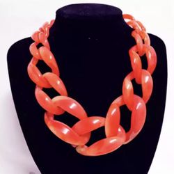 Coral Resin Necklace 