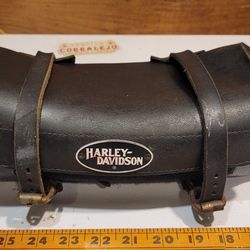 Vintage Leather Harley Davidson Handlebar Toolbag