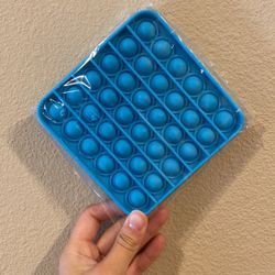 Push Pop Bubble Silicone Sensory Fidget Toy ADHD & Stress Relief Game Blue Square