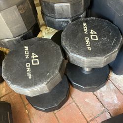 40lbs dumbbell rubber coated set
