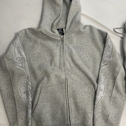 Fear Sweatsuit Zip Up & Bottoms Medium 