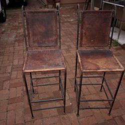 Cast Iron Leather Chairs