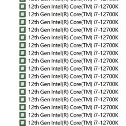 CPU I7 12700k motherboard Asus Z690 TUF memory DDR4 combo