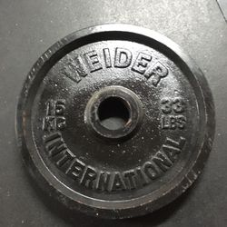 Pair of Weider International 33lb / 15kg weight plates