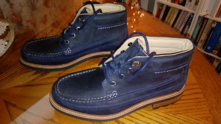 ROCKPORT MENS BLUE LEATHER BOOTS