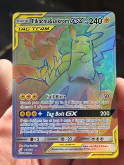 tag team rainbow pokemon cards 100+ Rare Binder Collection Includes 5 foils in Any Combination and at Least 1 of The Following Cards, EX and GX, FA, Secret Rare, Team, Unified Minds Moon Unified MindsGrade Pikachu & Zekrom Gx Rainbow