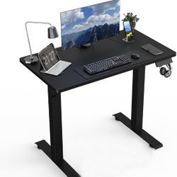 40”x24” Small Electric Standing Desk, Adjustable Height Sit Stand Up Desk, Motorized Home Office Computer Gaming Workstation Desk
