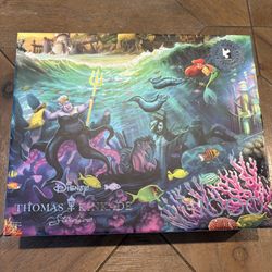 Thomas Kinkade Ceaco Silver Select Disney URSULA 1000 Piece Puzzle w/Ariel 