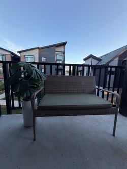 Outdoor Patio Bench with Cushion