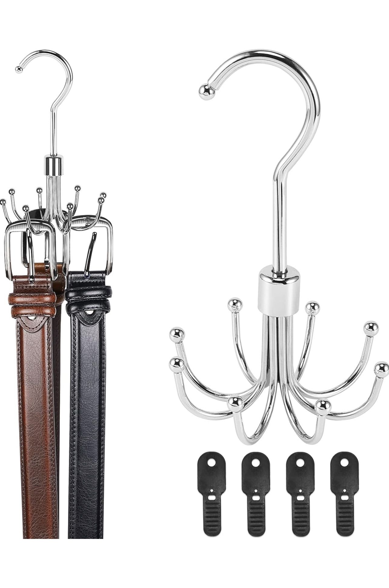New! Unused! Belt Hanger for Closet, Monalife Metal 360°Rotating Tie and Belt Or