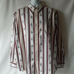 North Atlantic trading men's multicolored long sleeve button down shirt size XL 
