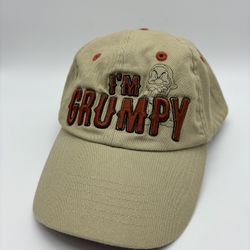 Disney Parks I'm Grumpy Because You're Dopey Tan Baseball Cap Hat Adjustable