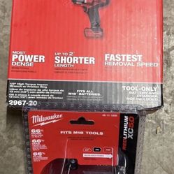 Milwaukee 1/2” Impact With 5.0 Battery New In Box 