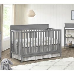4-in-1 Convertible Crib, Dove Gray, GREENGUARD Gold Certified, Wooden Crib