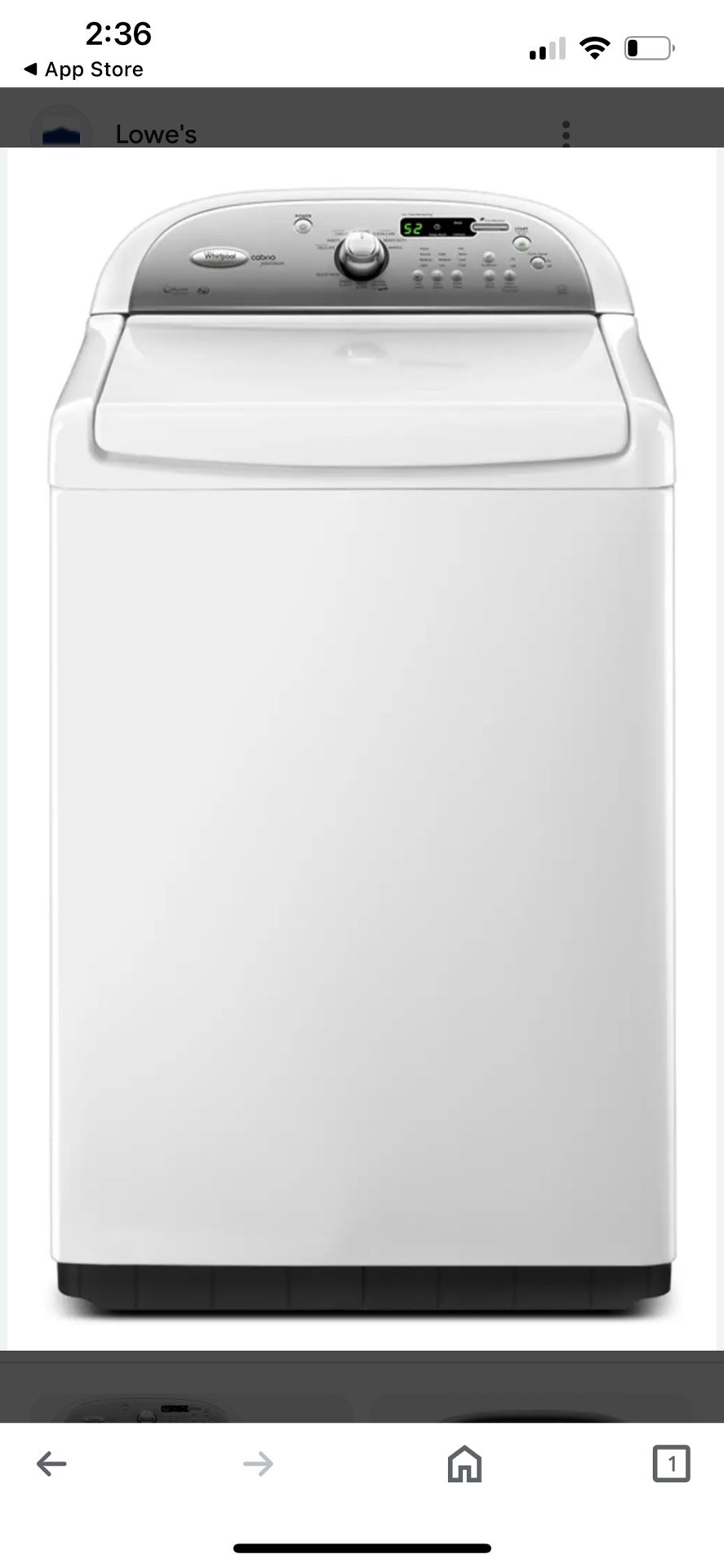 Whirlpool Cabrio Washing Machine