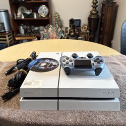 Sony PlayStation 4 500GB Glacier White Console - 1115A MODEL with controller (not Sony), hdmi cable and one game ( no case). Tested. Working great. 