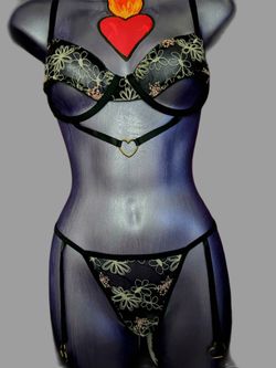 2 piece black lingerie set 