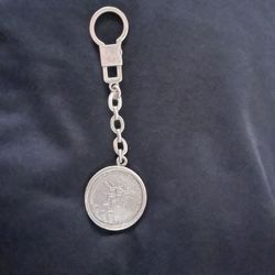 Silver Coin Key Chain 