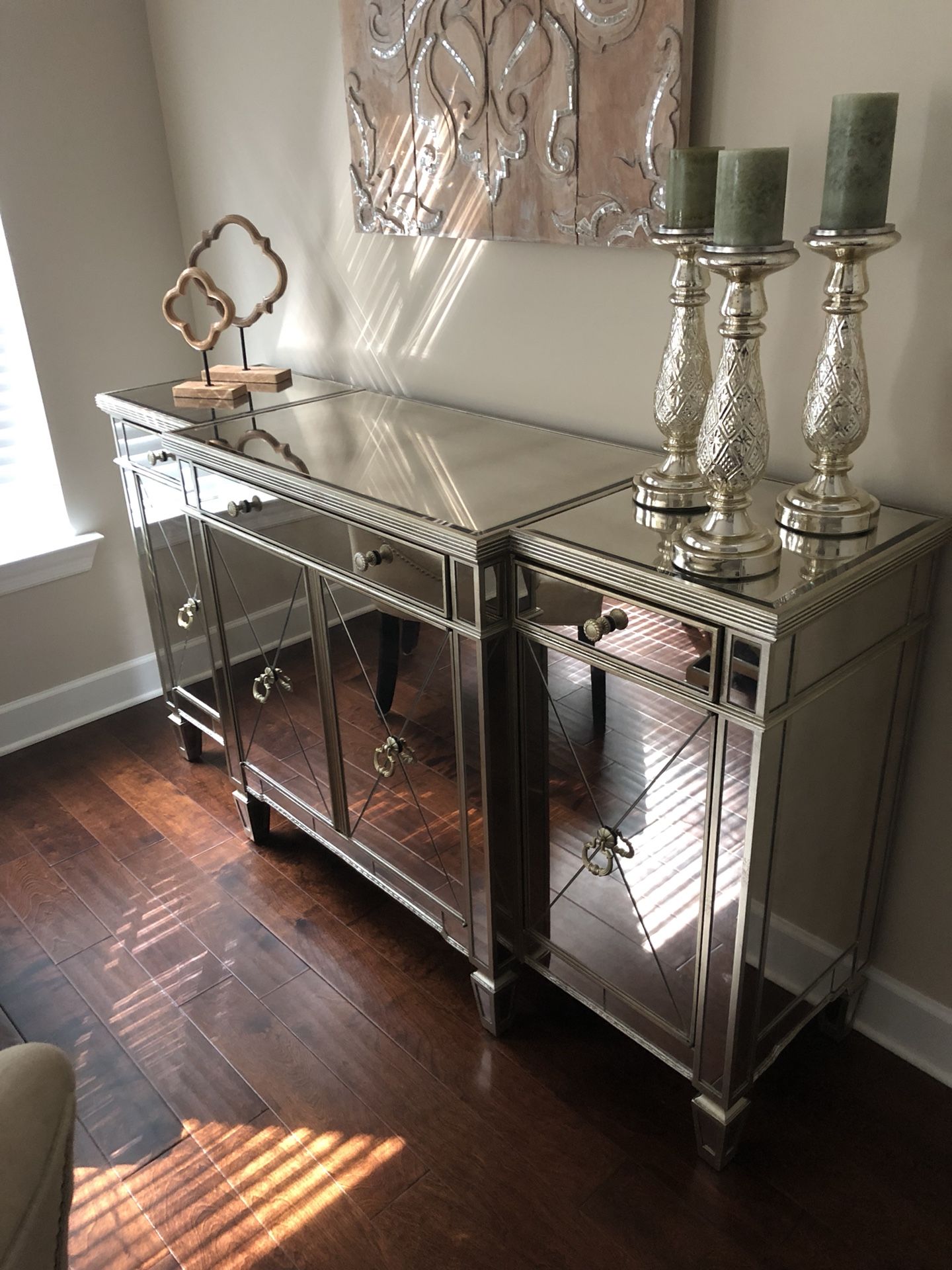 Buffet with wine rack built in