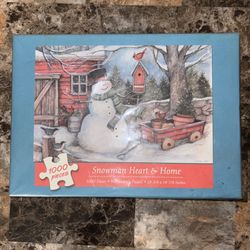 1000 Piece Snowman Heart In A Home Jigsaw Puzzle