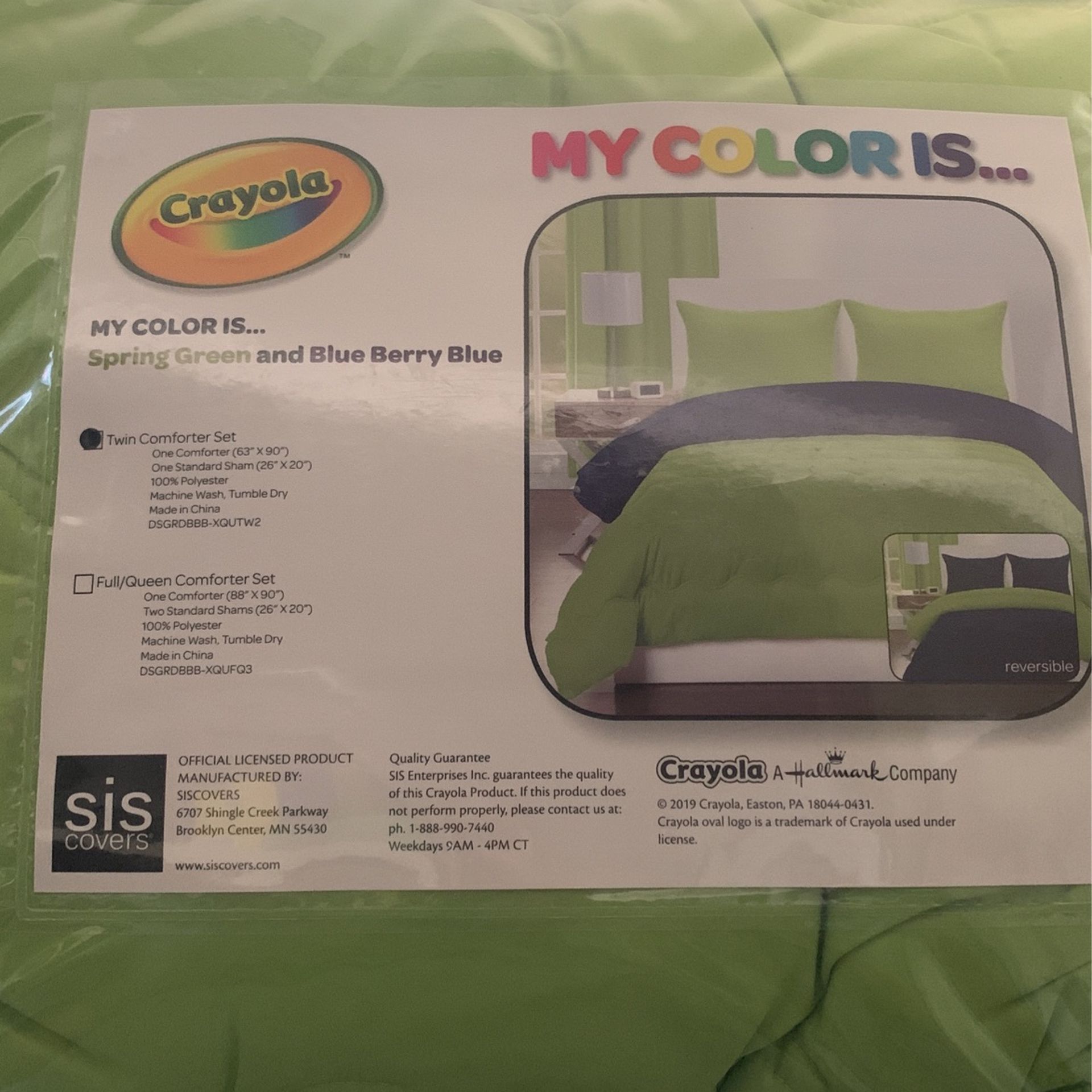Brand New Crayola Comforter Set  Twin/full (Great For Twin/full Bunk Bed)
