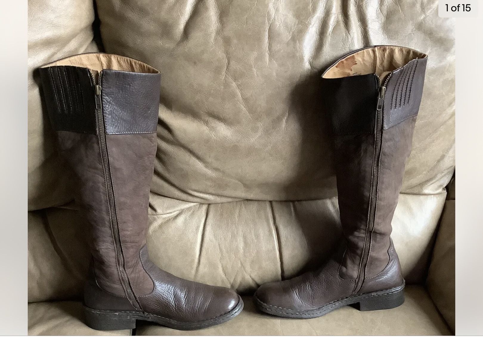 Born Knee High Riding Boot Women’s Leather Upper Size 9