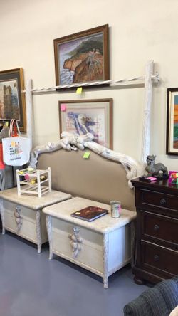 King Size Headboard And Two Nightstands