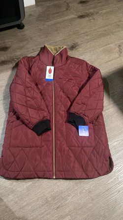 Weatherproof quilted plush long ladies jacket