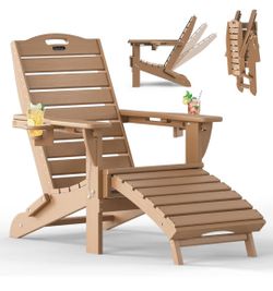 Folding Adirondack Chair with ottoman