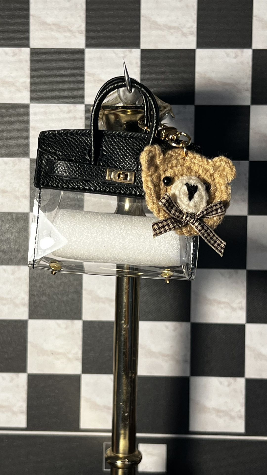 Mini Bag With Teddy Bear Keychain