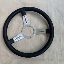 Vintage Leather VIP Steering Wheel – Made in France – Great Condition – For use in Racing or Classic Car