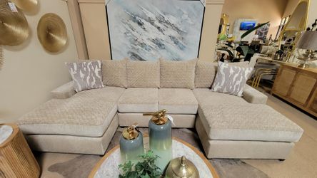 New Two Tone Double Chaise Custom Sectional! More then 100 colors to choose!