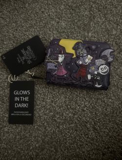 NEW Loungefly Disney Nightmare Before Christmas Lock Shock & Barrel Glow Wallet