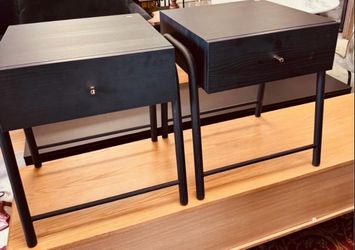 Pair of Modern Black Nightstands