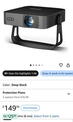 Smart Mini Projector with WiFi and Bluetooth - 360° Adjustable Stand, 2200 ANSI, 1080P FHD