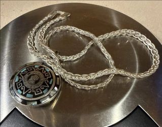 VTG  Braided Necklace  & Mayan Calendar- Sterling Silver