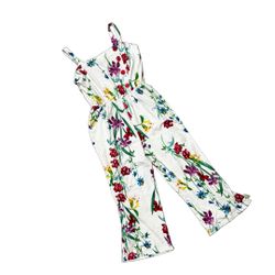  Girl's Size 8 Floral Jumpsuit By 2-hip