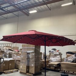 New 13ft Rectangular Umbrella With Lights . Available Turquoise Blue & Red (base Not Included?