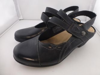 Earth Origins Marietta Melanie Women's Black Leather Comfort Sandals US 6M - S3