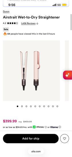 Airstrait Wet to Dry Straightener Dyson